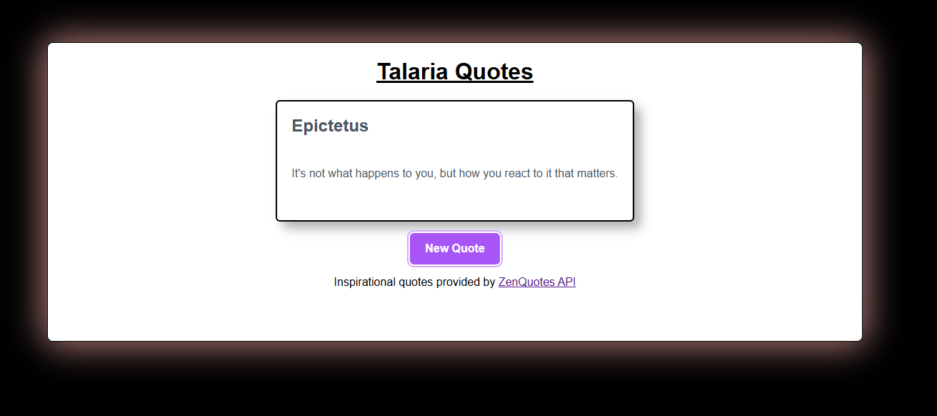 screenshot of talaria quotes